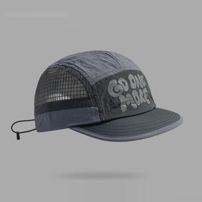 Gradient quick-drying mesh baseball cap with dome crown and English letters in multiple colour options