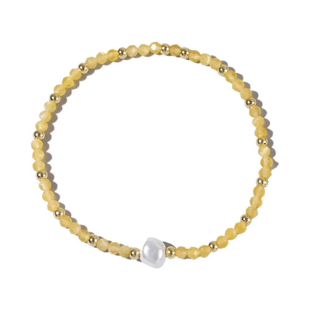 Natural stone geometric ellipse bracelet in various colour options