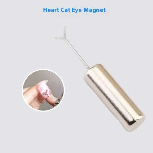 Manicure magnet tool with 9x30mm cylinder and Y-shaped bracket for creating cat eye nail polish effects