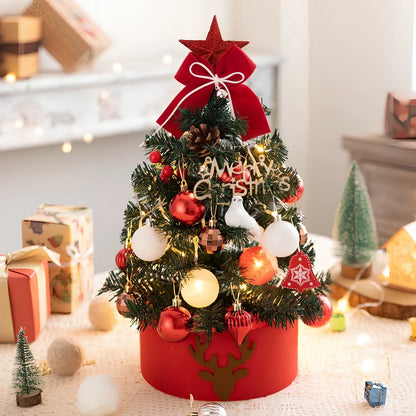 Red and white desktop Christmas tree in 45cm and 60cm sizes with PVC branches