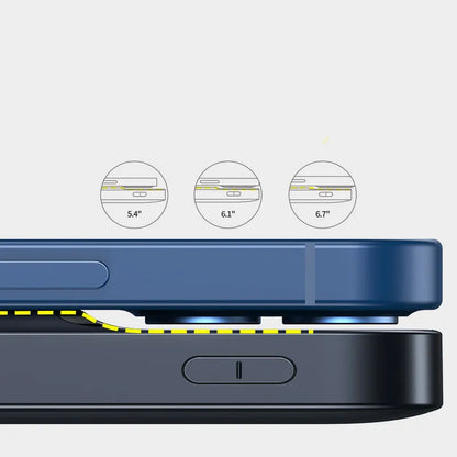 Blue magnetic wireless 10000mAh mini power bank with square aluminium shell design.