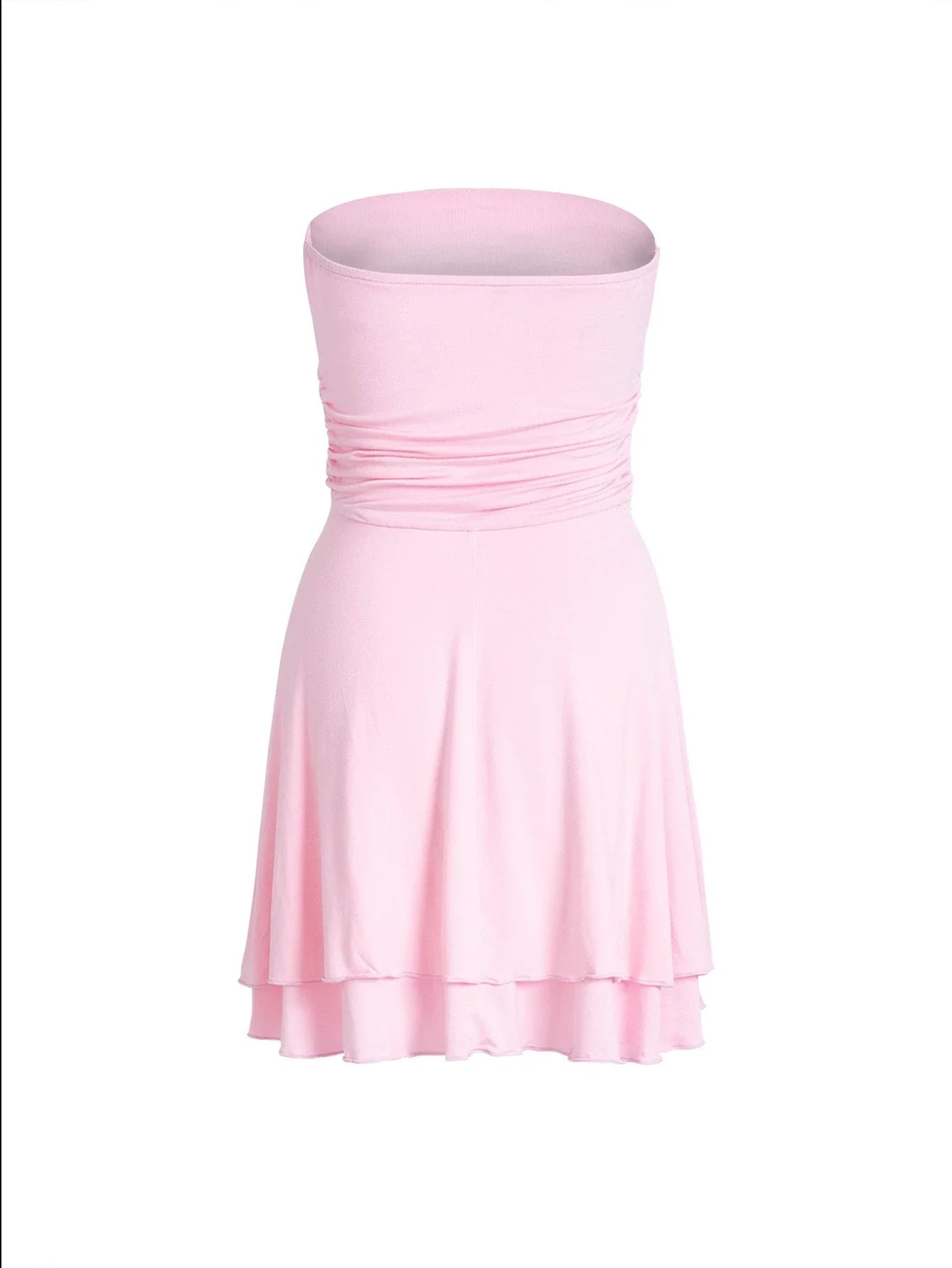 Stylish Y2K tube top mini dress with pleated design, available in a variety of vibrant colors