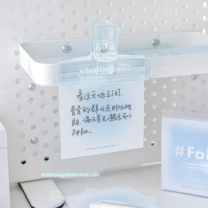 Square 70mm gradient parchment notepad set with sticky notes, plain paper, and stickers in blush colour.