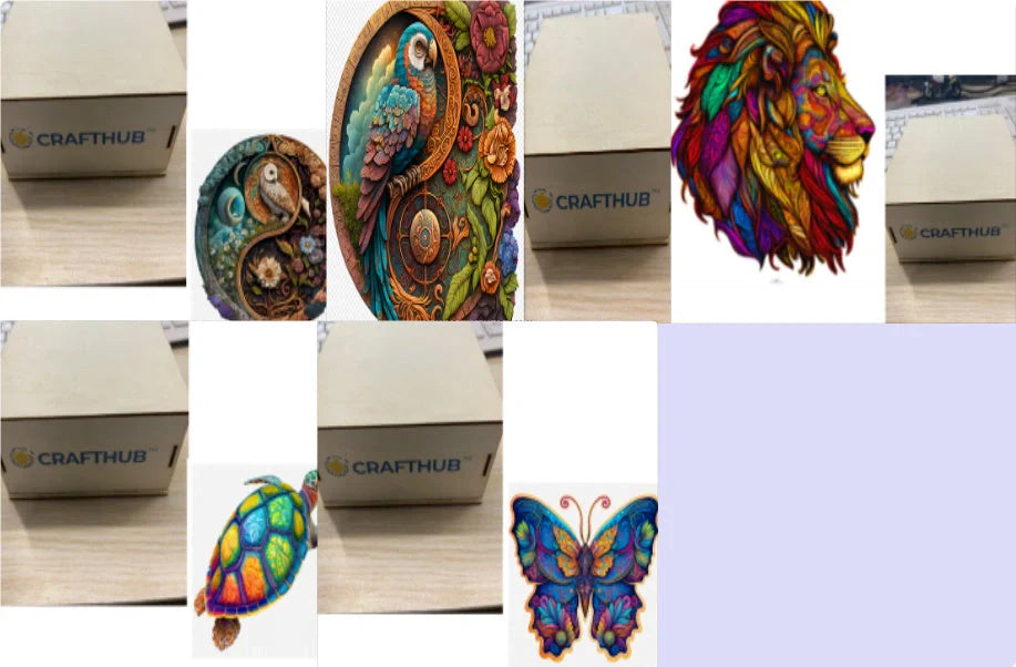 Animal Puzzle Set in A3 size with wooden storage box, vibrant animal designs for educational fun
