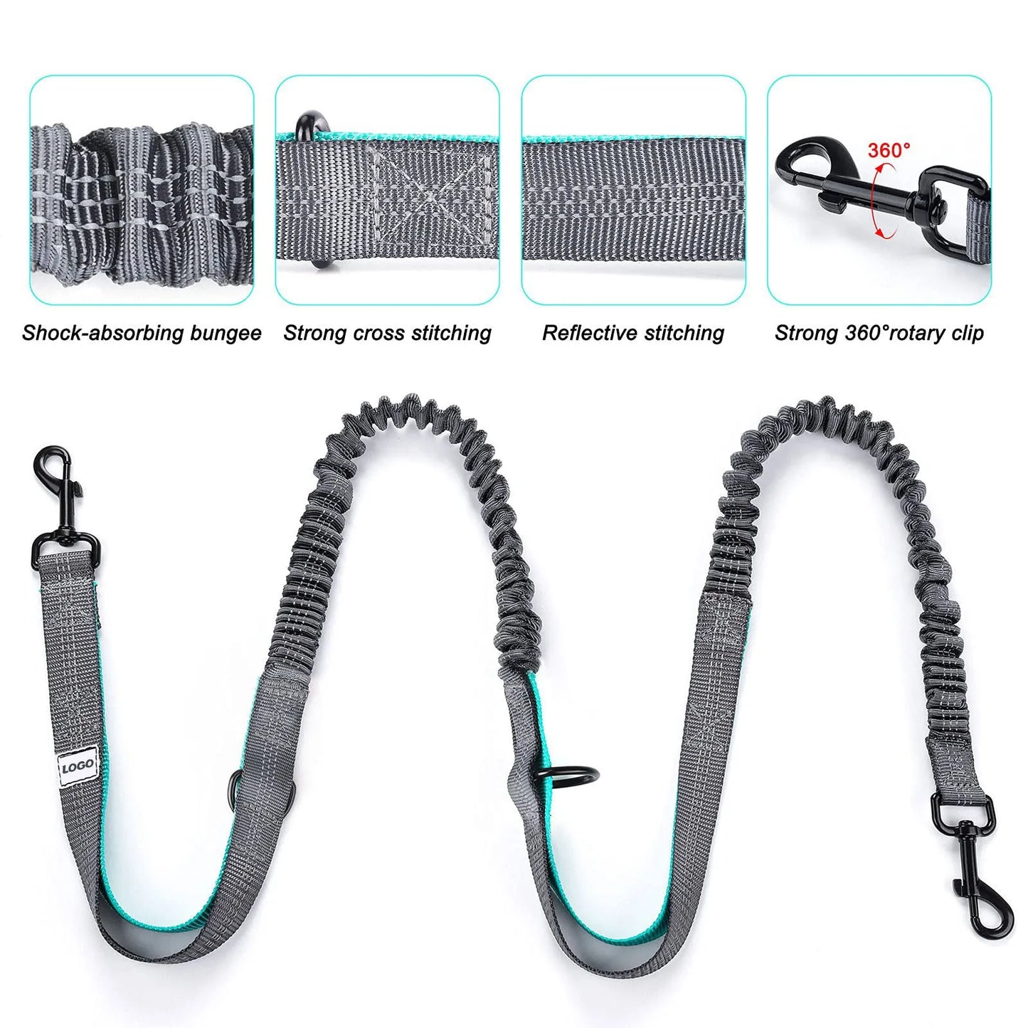 Black nylon dog walking set with adjustable waist bag, leash, and collar for outdoor pet training