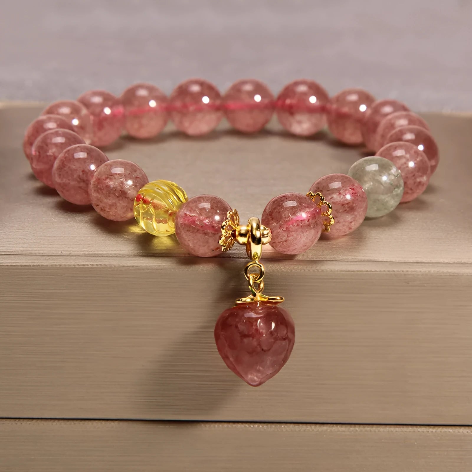 Korean-style multi-layer crystal bracelet for women with natural garnet and various gemstone pendants