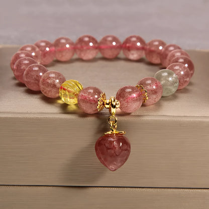 Korean-style multi-layer crystal bracelet for women with natural garnet and various gemstone pendants