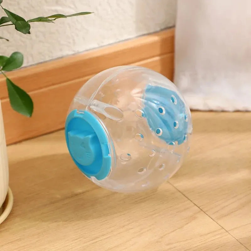 11.5cm diameter blue ABS plastic pet slow feeder ball for cats and small dogs