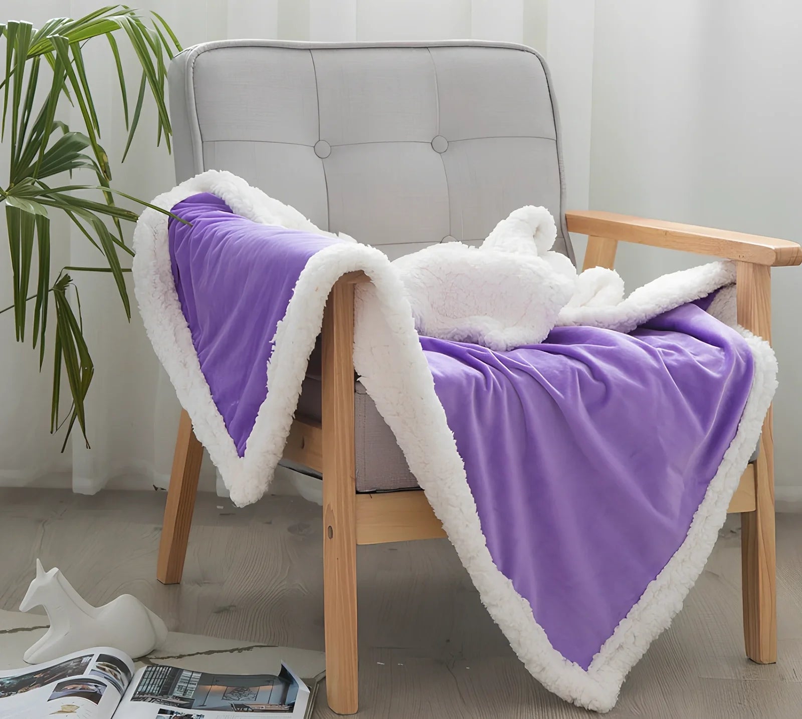 Double-sided crystal cashmere nap blanket in multiple sizes for spring and autumn use