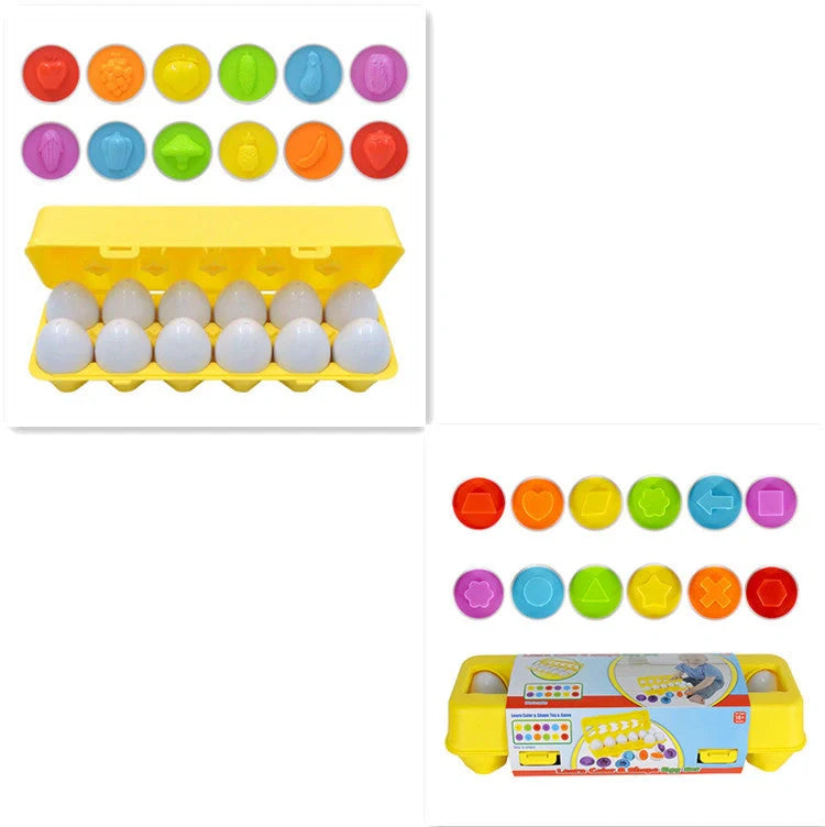 Educational smart egg toy for children with 12 shapes for sorting and matching