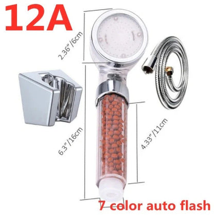 Color Changing LED Shower Head with temperature sensor and high pressure