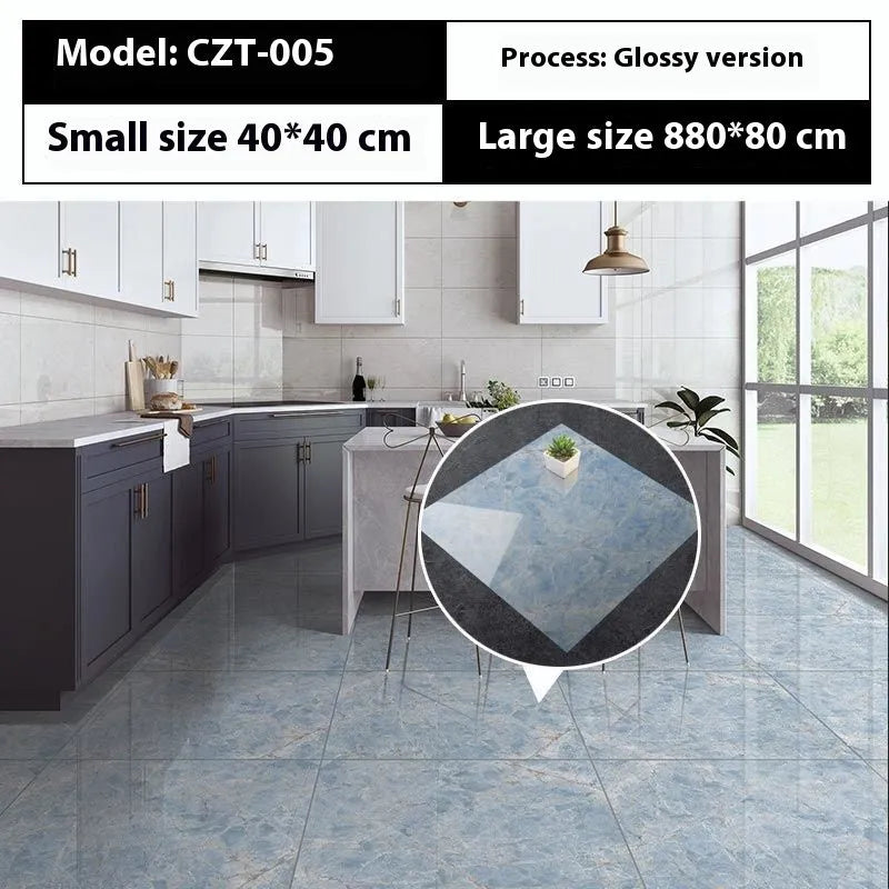 Close-up of geometric pattern marble effect self-adhesive wall sticker measuring 40x40cm
