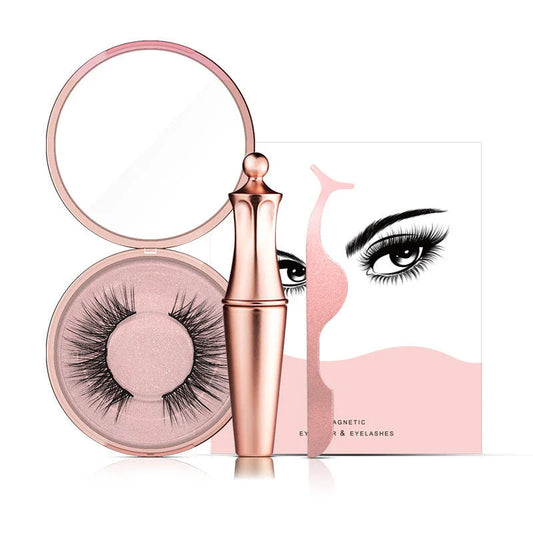 Magnetic Lash and Eyeliner Set with Premium Faux Mink Lashes, Magnetic Eyeliner, and Applicator Tools