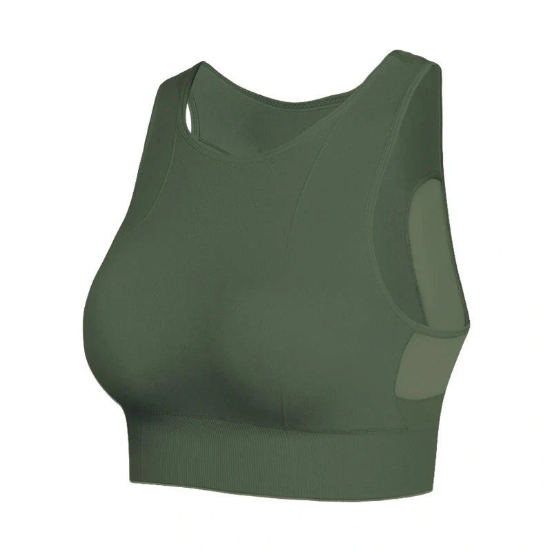 No Underwire Mesh Sports Bra in various colours, perfect for workouts and daily comfort.