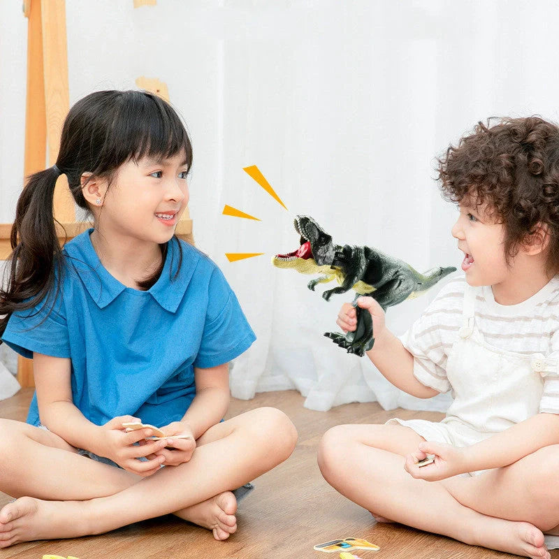 Battery-free green telescopic spring swing dinosaur toy for children
