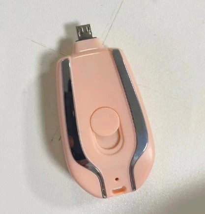 Compact 1500mAh power bank with carabiner clip, perfect for charging smartphones, tablets, and other USB devices on the go
