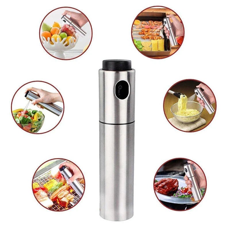 Premium stainless steel cooking oil sprayer with precise spray mechanism for healthy, flavorful cooking