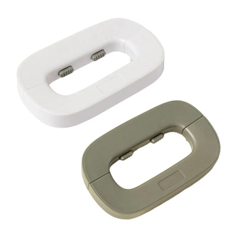 Child safety refrigerator lock for baby-proofing cabinets in white and grey