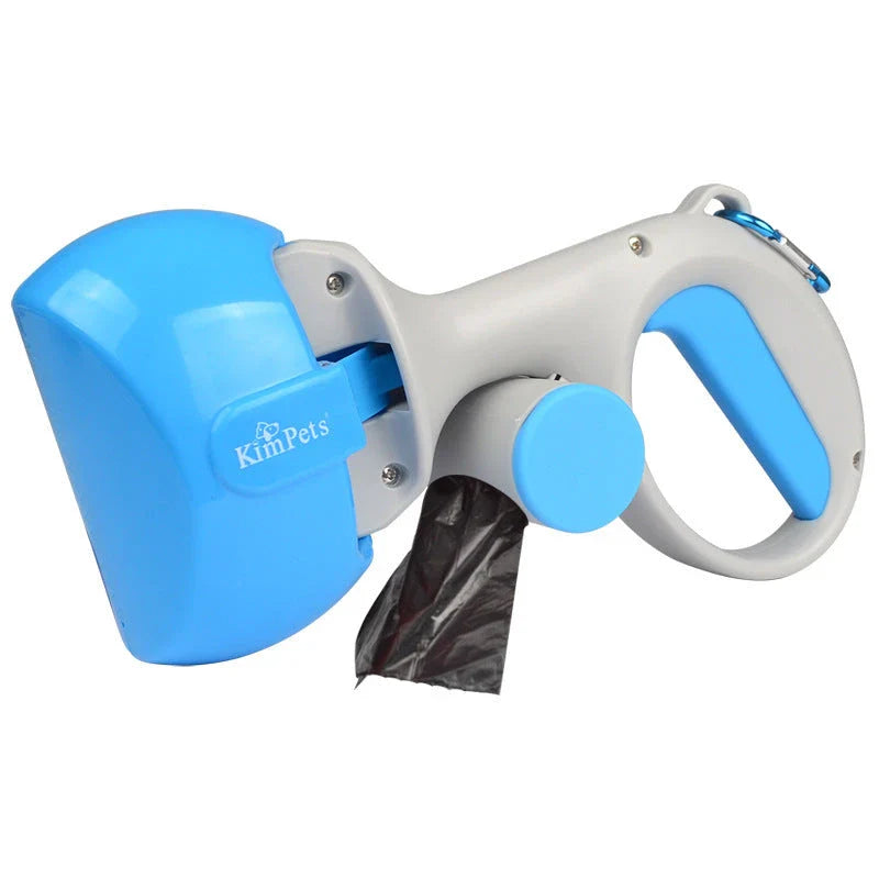 Portable dog waste disposal system with built-in trash bag dispenser for hassle-free pet cleanup on the go