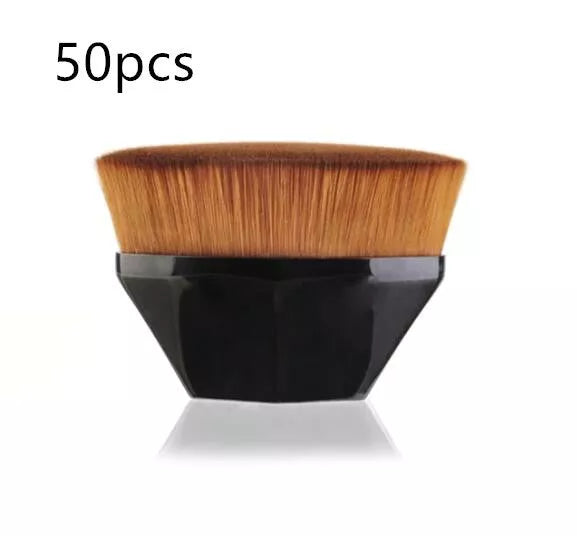 Soft synthetic foundation brush kit for flawless makeup application in black, white, and pink