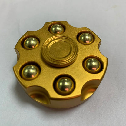 Brass gun revolver bullet fidget spinner with detachable rotating top