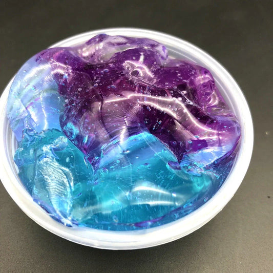 Color Matching Gradient Multicolor Crystal Mud Slime in a plastic box