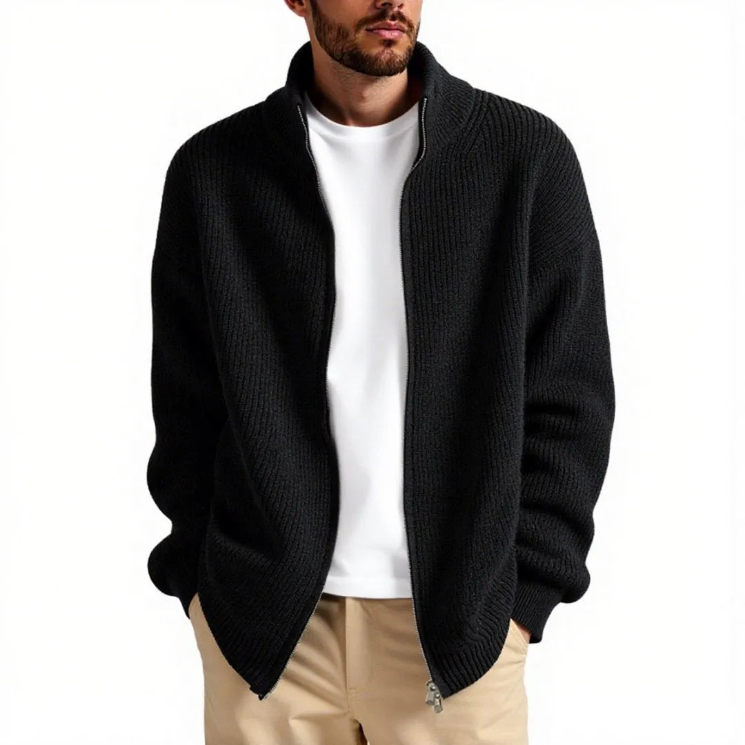 Men's loose cardigan sweater in acrylic blend fabric available in five colours