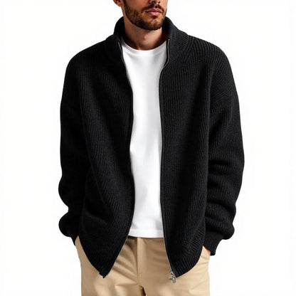 Men's loose cardigan sweater in acrylic blend fabric available in five colours