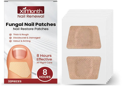 Box of 32 Nail Restore Patches for treatment of dry cracked nails with garlic and tea tree oil
