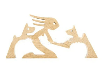 Nordic style wooden office desktop ornament with polished finish and bionic animal design