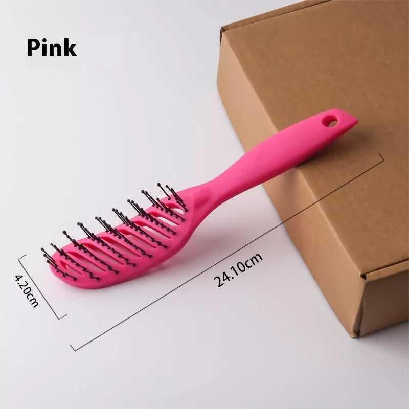 Vent Comb Hairbrush in black, white, pink, or blue with anti-static hollow design