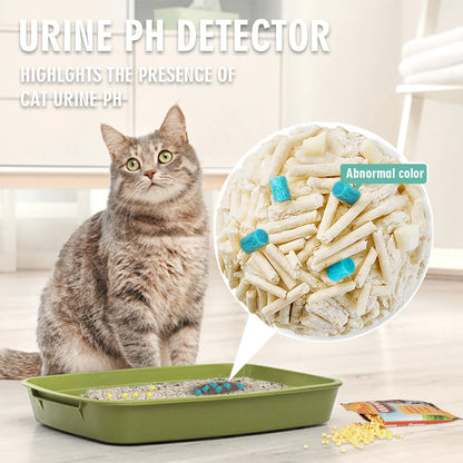 Cat Litter Self Checking Particles 5PC Set in brown and green, showing colour-changing moisture detection
