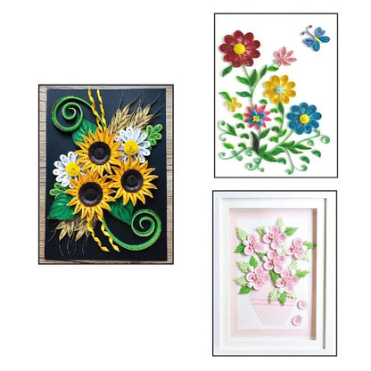 DIY Paper Craft Quill Art Kit with assorted colour paper strips and crafting tools