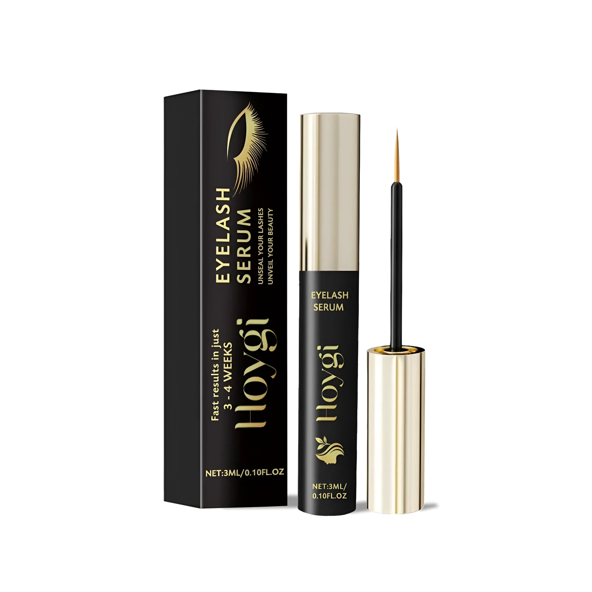 3ml bottle of clear eyelash growth liquid with peptide and botanical extracts