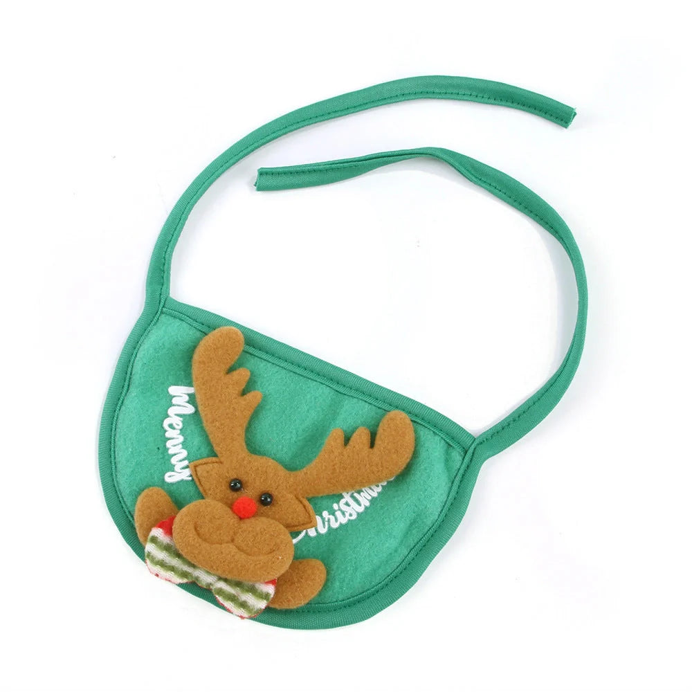 Christmas pet costume in velvet with antlers and bib options for winter warmth
