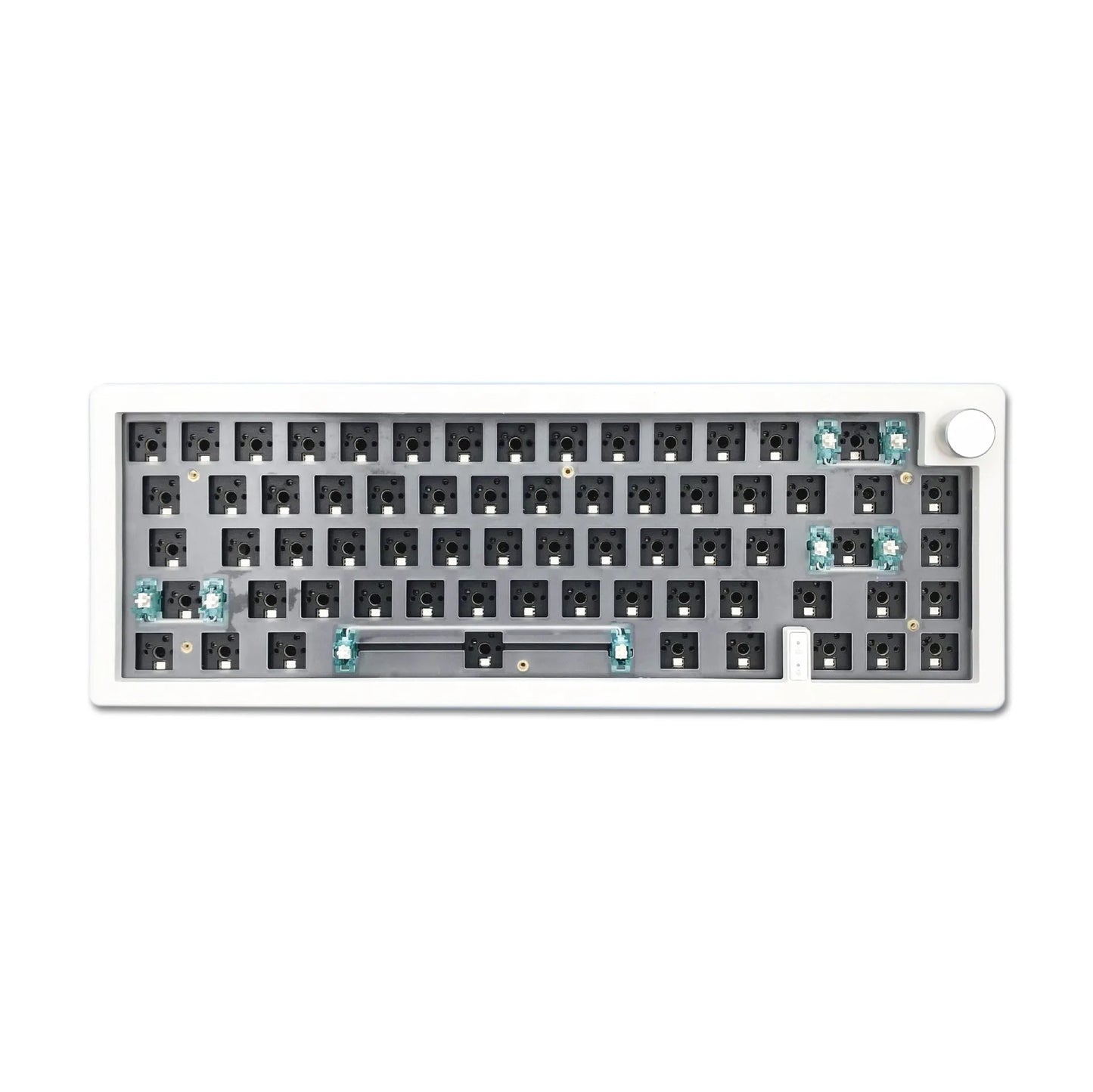 Custom DIY mechanical keyboard kit with RGB backlighting in seven colour options