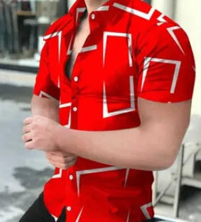 Men's slim fit short sleeve shirt with 3D floral pattern in multiple colour options