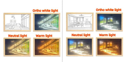 Customizable illuminated picture frame with adjustable LED lighting for home decor