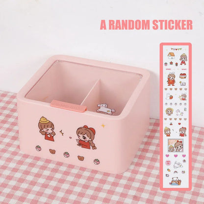 Wall-mounted PP storage box with non-marking stickers in Nordic blue, green, or pink.