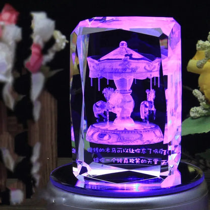Small colourful MP4 Bluetooth LED crystal light night lamp in gift box