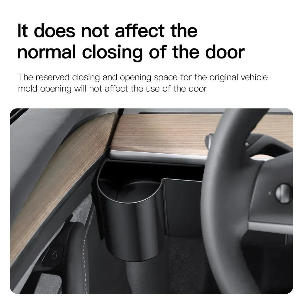 Tesla Model 3 and Y dashboard water cup holder in plastic with a carry handle.