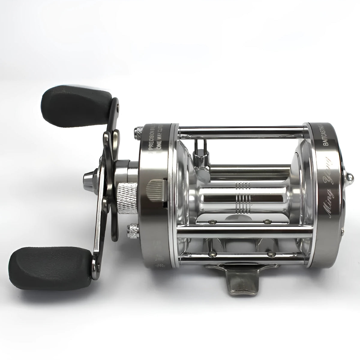 CL-60 metal double brake drum fishing reel in gun colour, gold or blue, 510g copper aluminium alloy, left or right hand