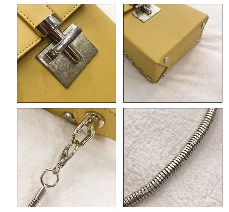 Horizontal square wild shoulder chain bag for women with zipper pocket