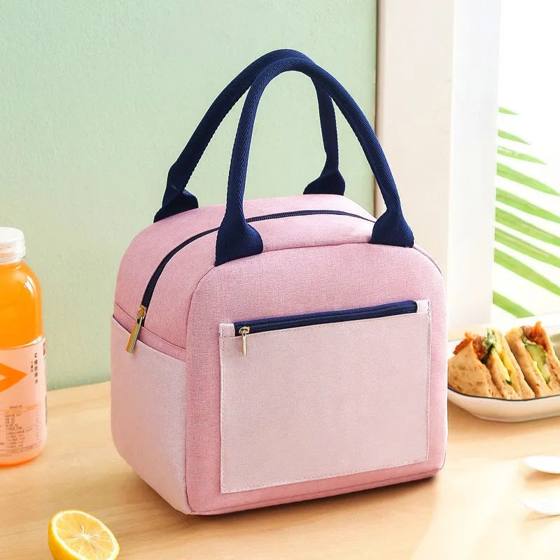 Aluminium foil laminated lunch insulation bag in waterproof Oxford cloth showing blue colour option