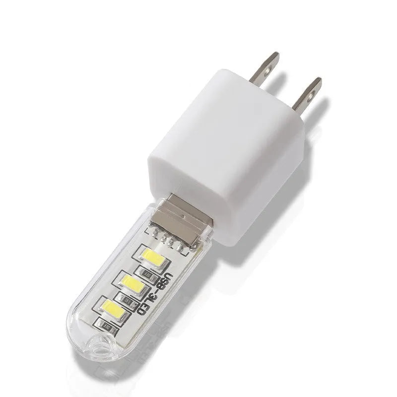 LED Eye Protection Baby Night Light in PC with USB interface offering white light or warm light colour modes, portable 6cm by 1.8cm size and gentle LED lamp beads, suitable for nurseries and bedrooms