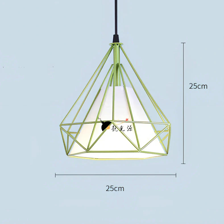 Wrought iron diamond chandelier in black, adjustable to 1.2m height for 10-15㎡ rooms with 80,000-hour LED