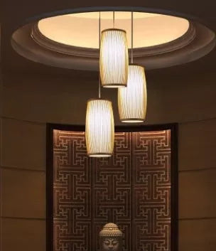 Southeast Asia bamboo plait hall staircase decoration lamp with E27 lamp holder