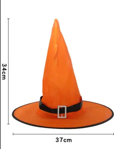 Glowing Halloween Witch Hat with LED Lights - Fun Costume Accessory for Kids' Parties