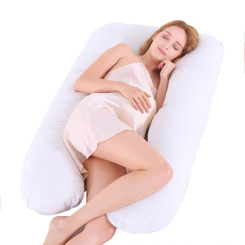 Comfort U-Shape Pregnancy Pillow with removable pure cotton cover for expectant mothers
