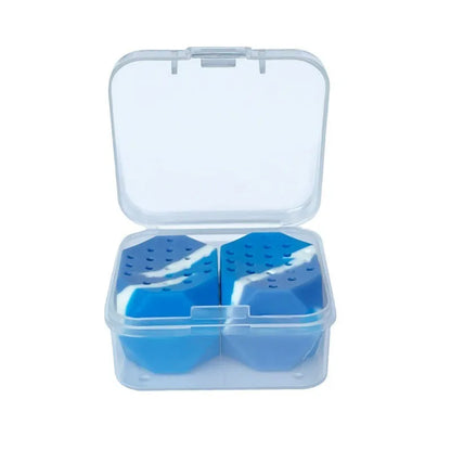 Two camouflage silicone facial muscle fitness balls for jaw training.